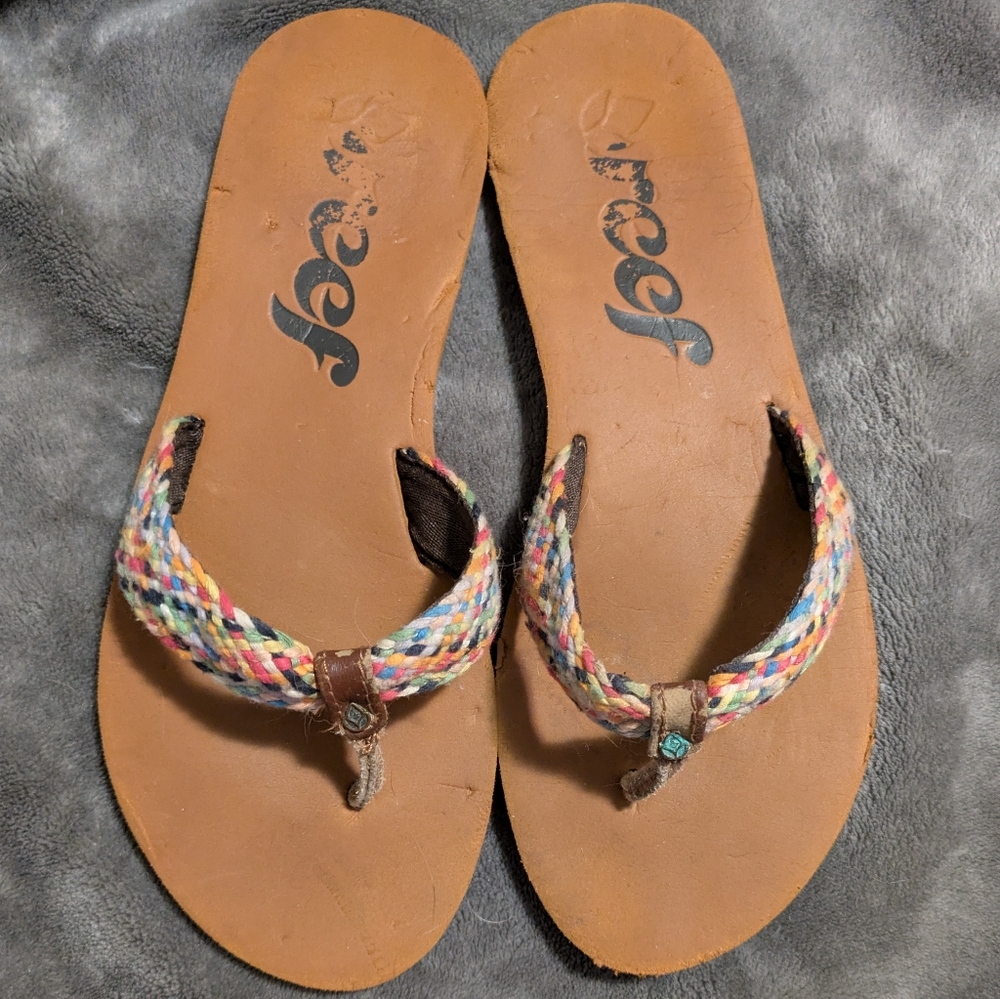 Reef Brown Sandals with Braided Straps